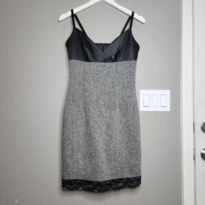 Sandro Ferrone Gray And Black Mini Dress